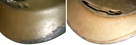 Casque CIA sans jonc, à bord retourné. Casque CIA sans jonc, à bord retourné.