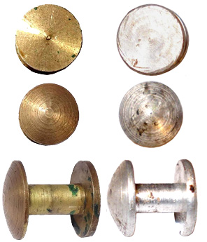 Boutons monoblocs en laiton ou en aluminium. Boutons monoblocs en laiton ou en aluminium.